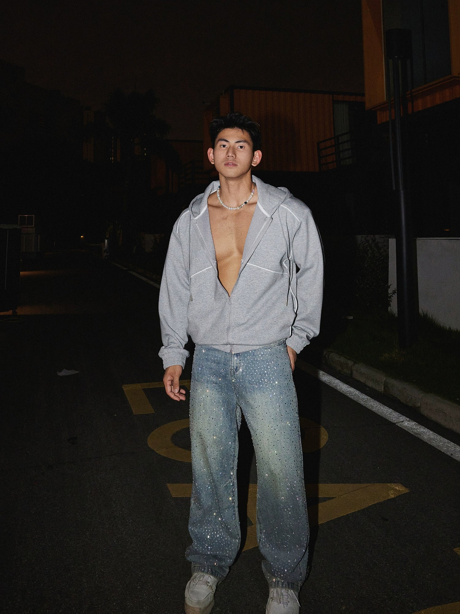 Light Wash Glitter Splatter Jeans