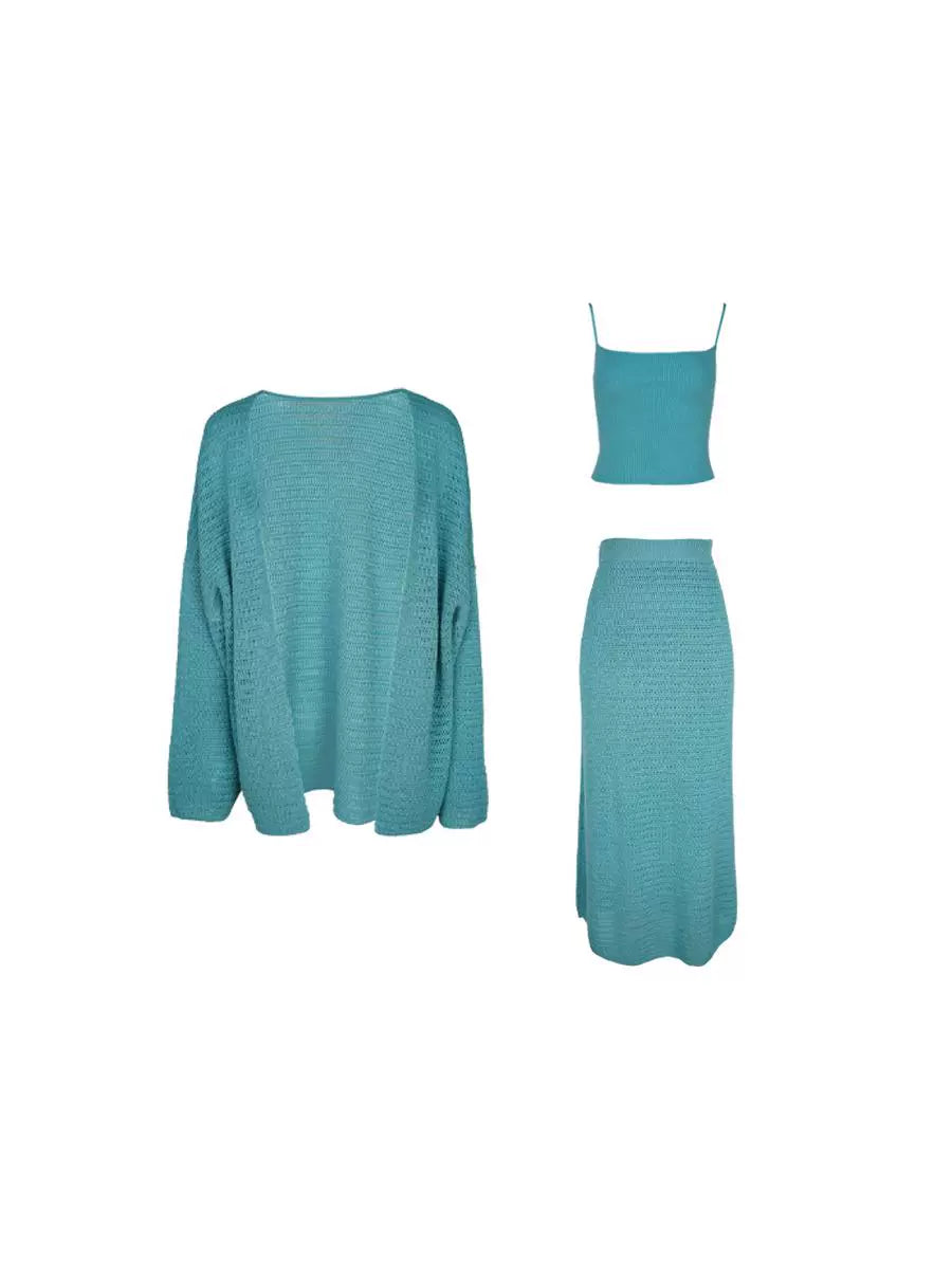 Two-Piece Top and Knit Maxi Skirt Setup