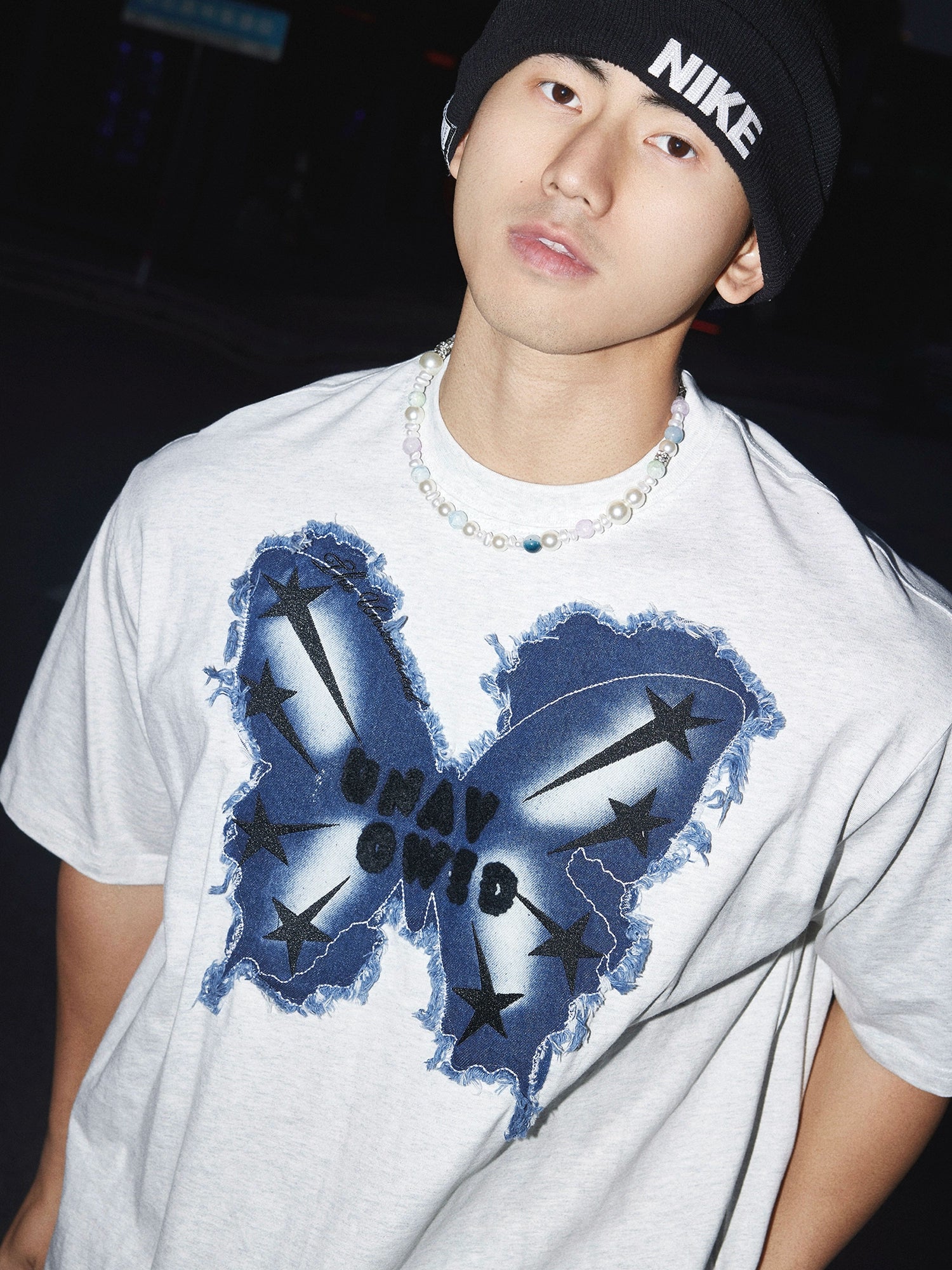 Butterfly Graphic Tee with Text