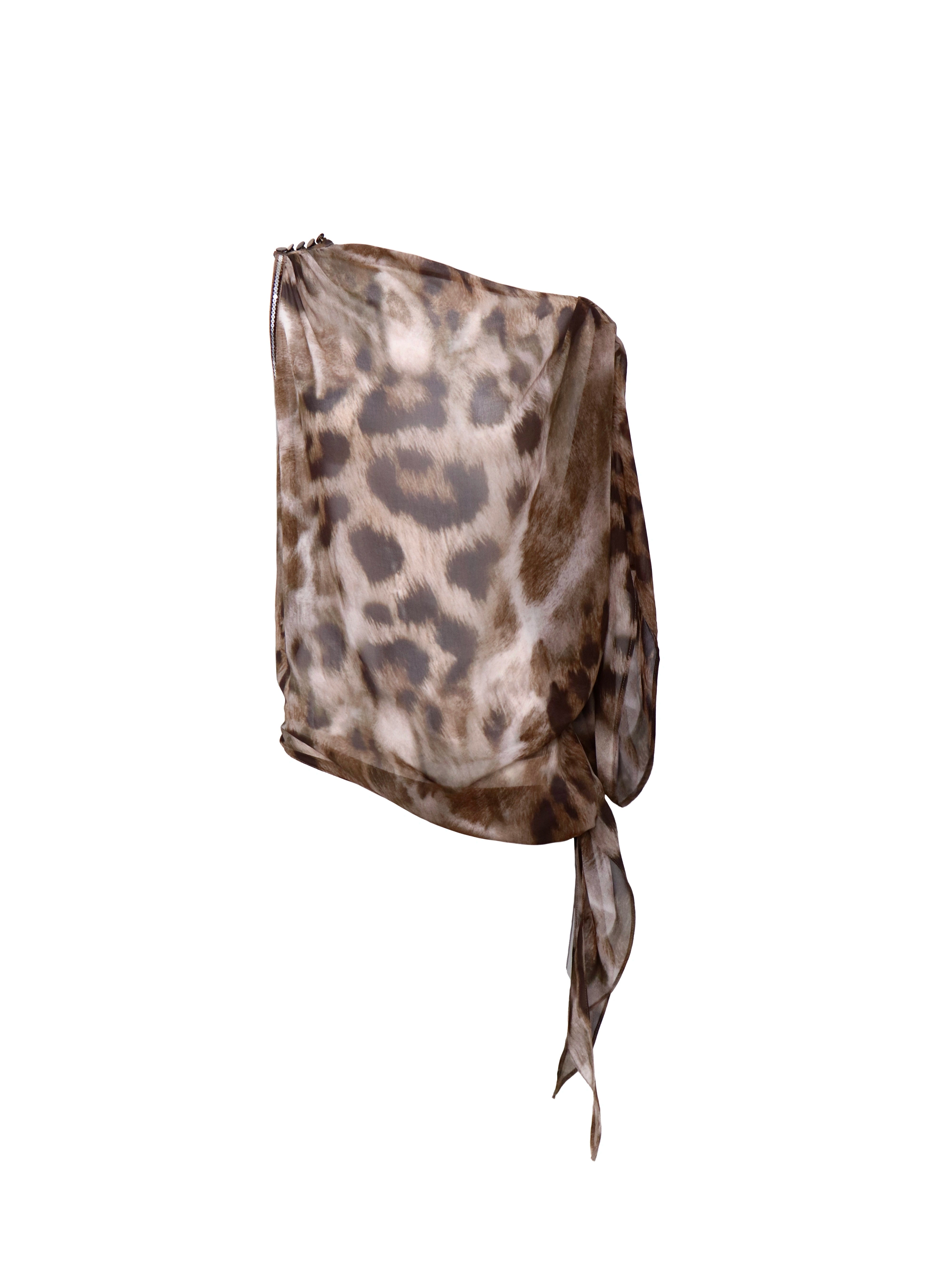 Savage Ring-Drape Leopard Top