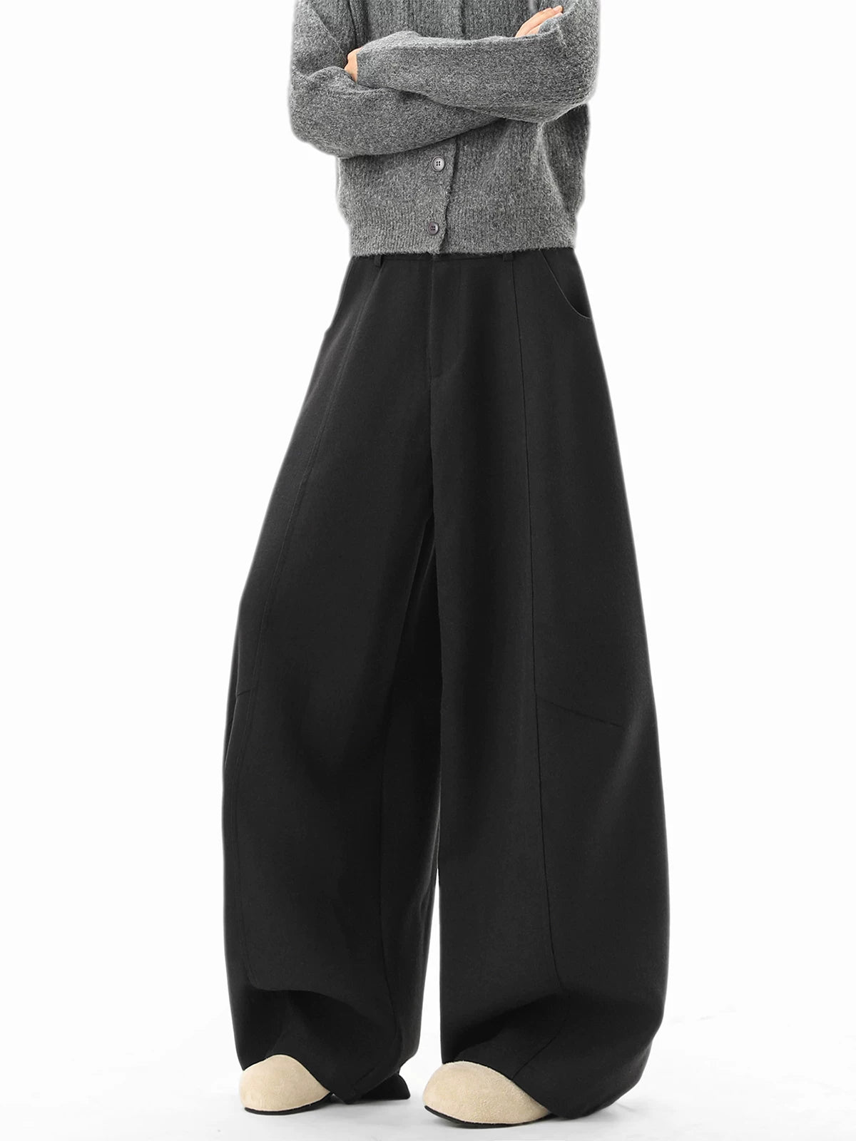 Granite Cocoon Super-Wide Trousers