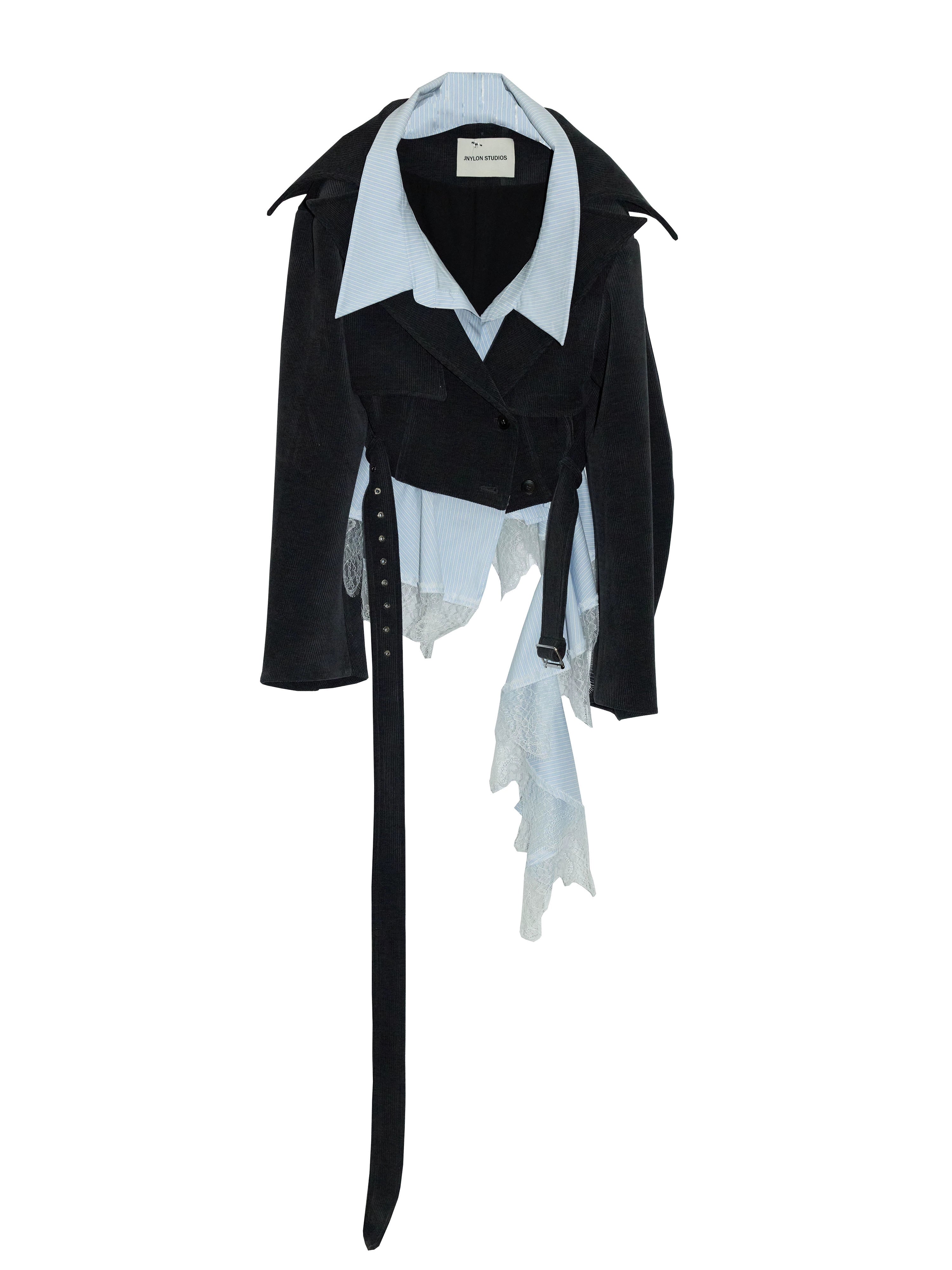 Midnight Lace Asymmetric Hybrid Blazer