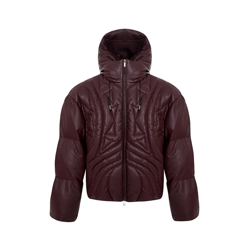 Quilted Leather Puffer Jacket