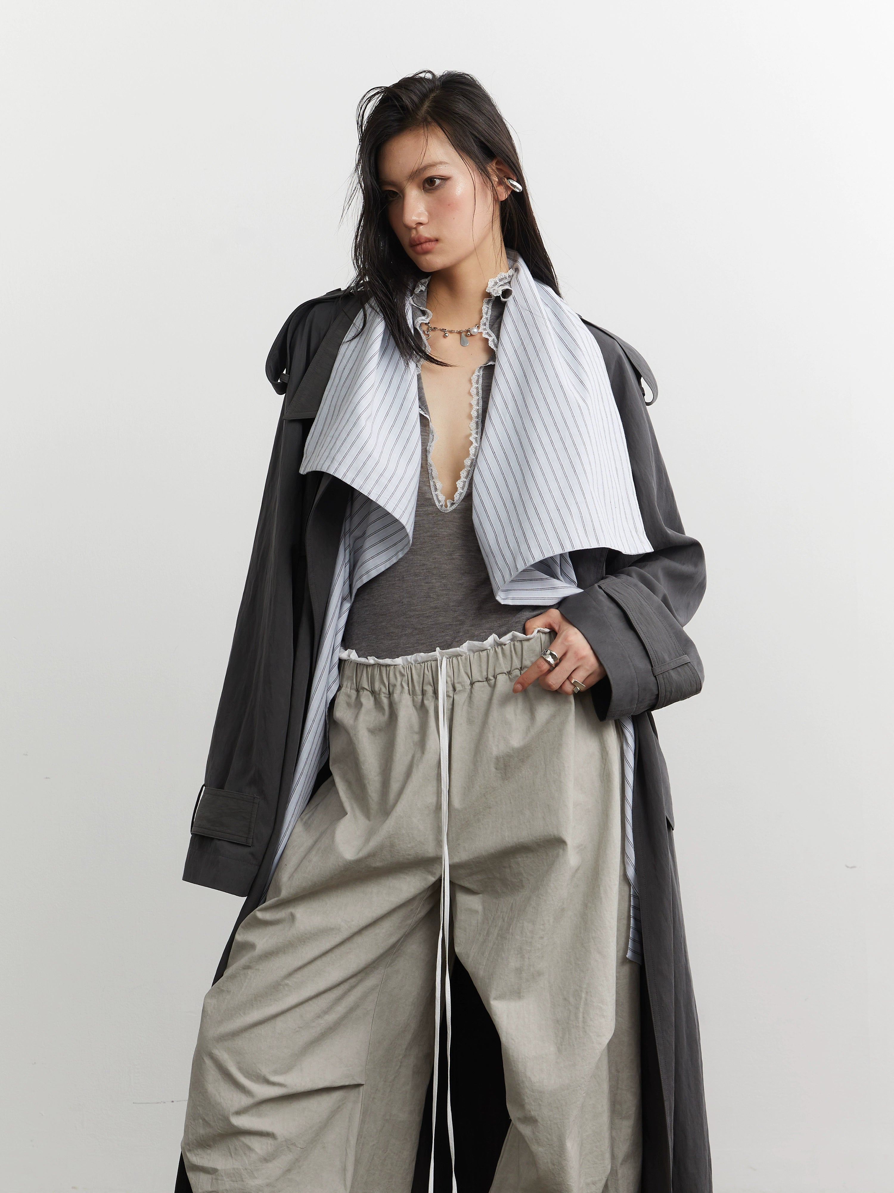 Shadowline Draped Oversized Trench Coat