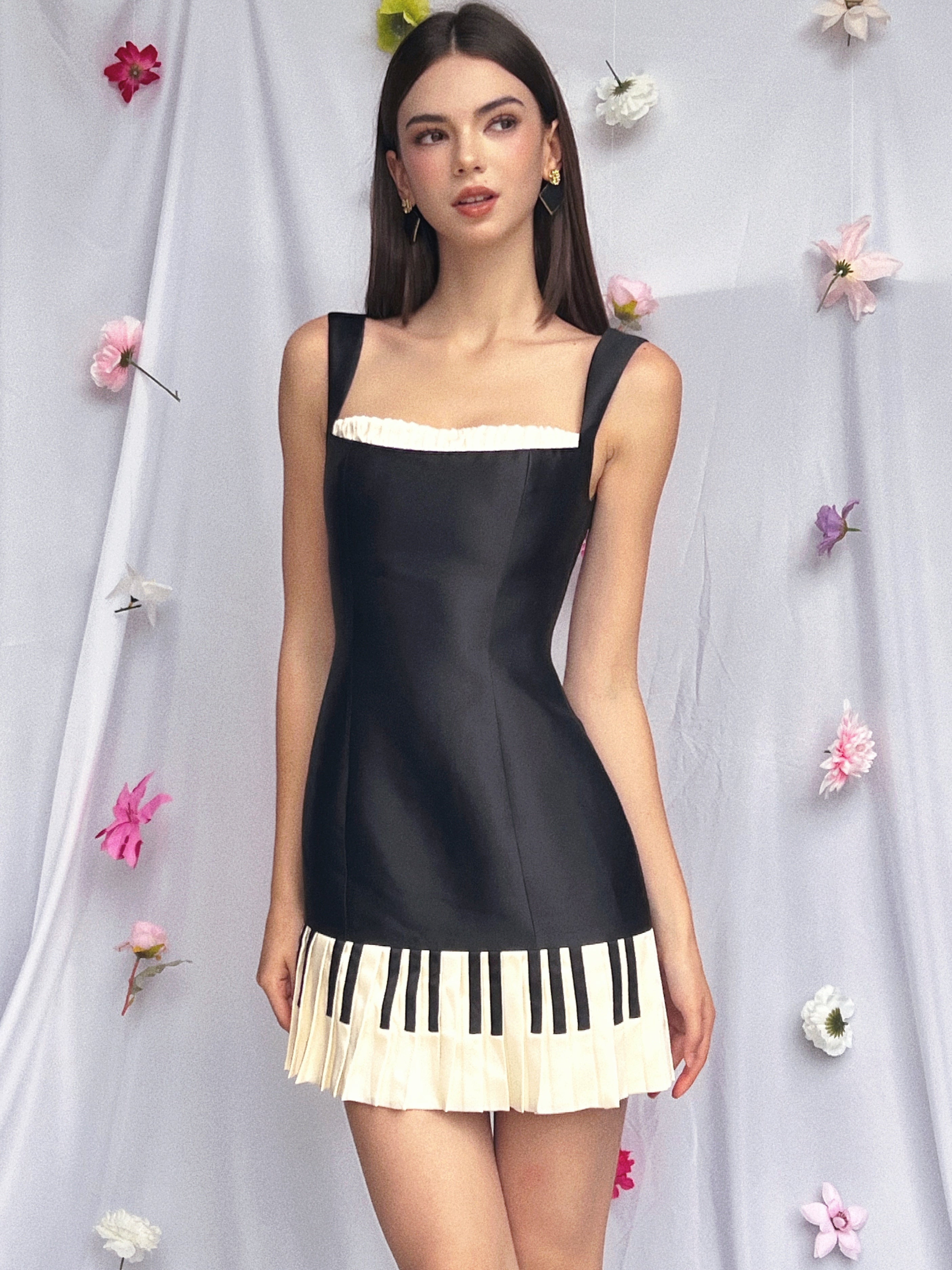 Piano Keys Heart Mini Dress