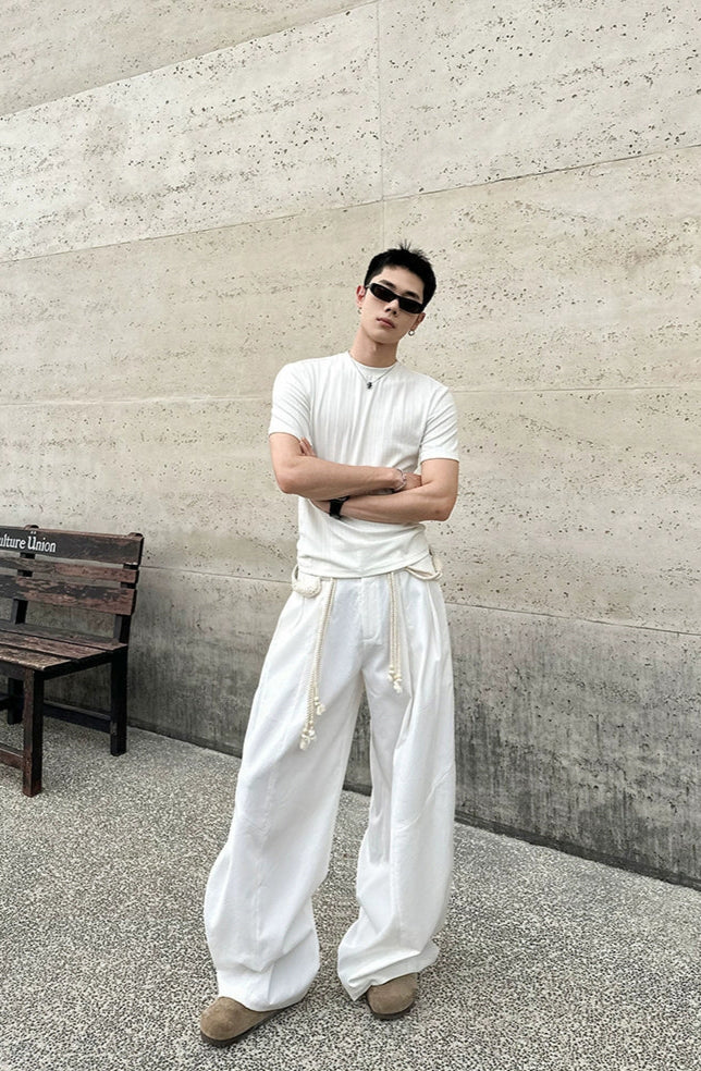 Tassel Rope Wide Leg Pants
