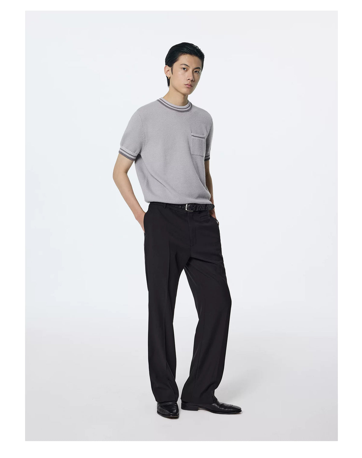 Camden Contrast-Trim Pocket Knit Tee