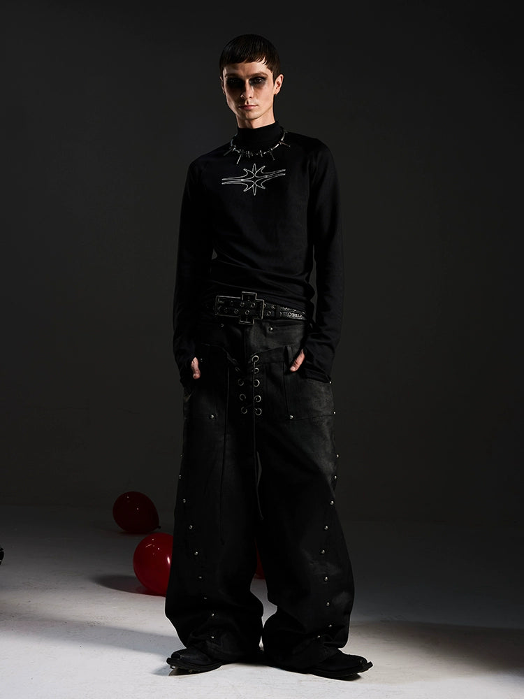 Starlit Rift Gothic Mockneck Top