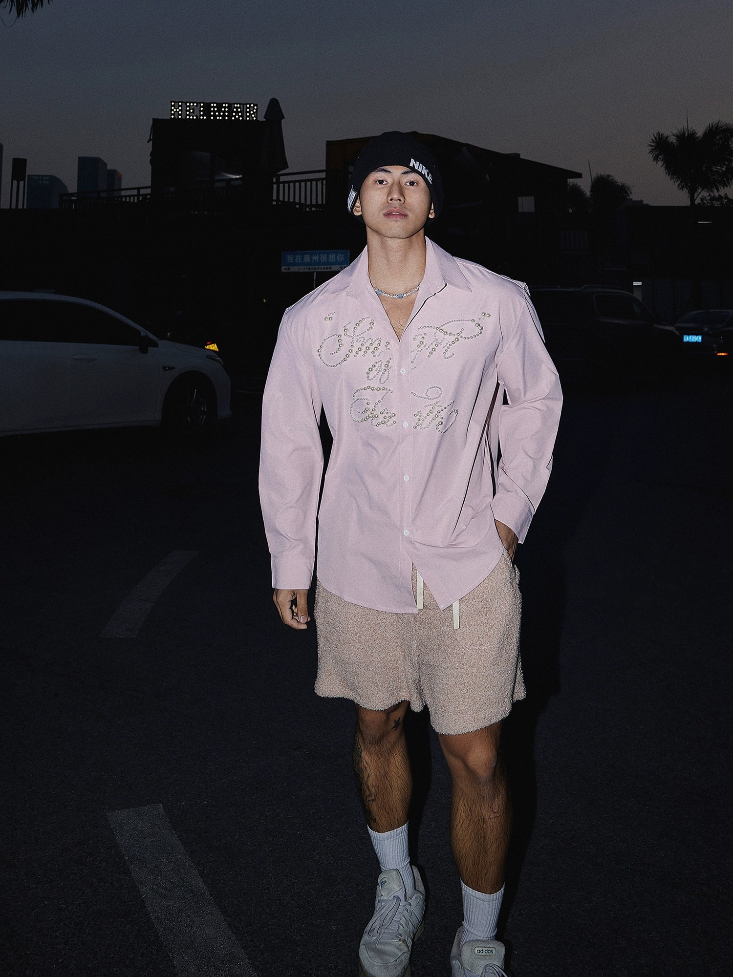 Pearl Script Embellished Shirt