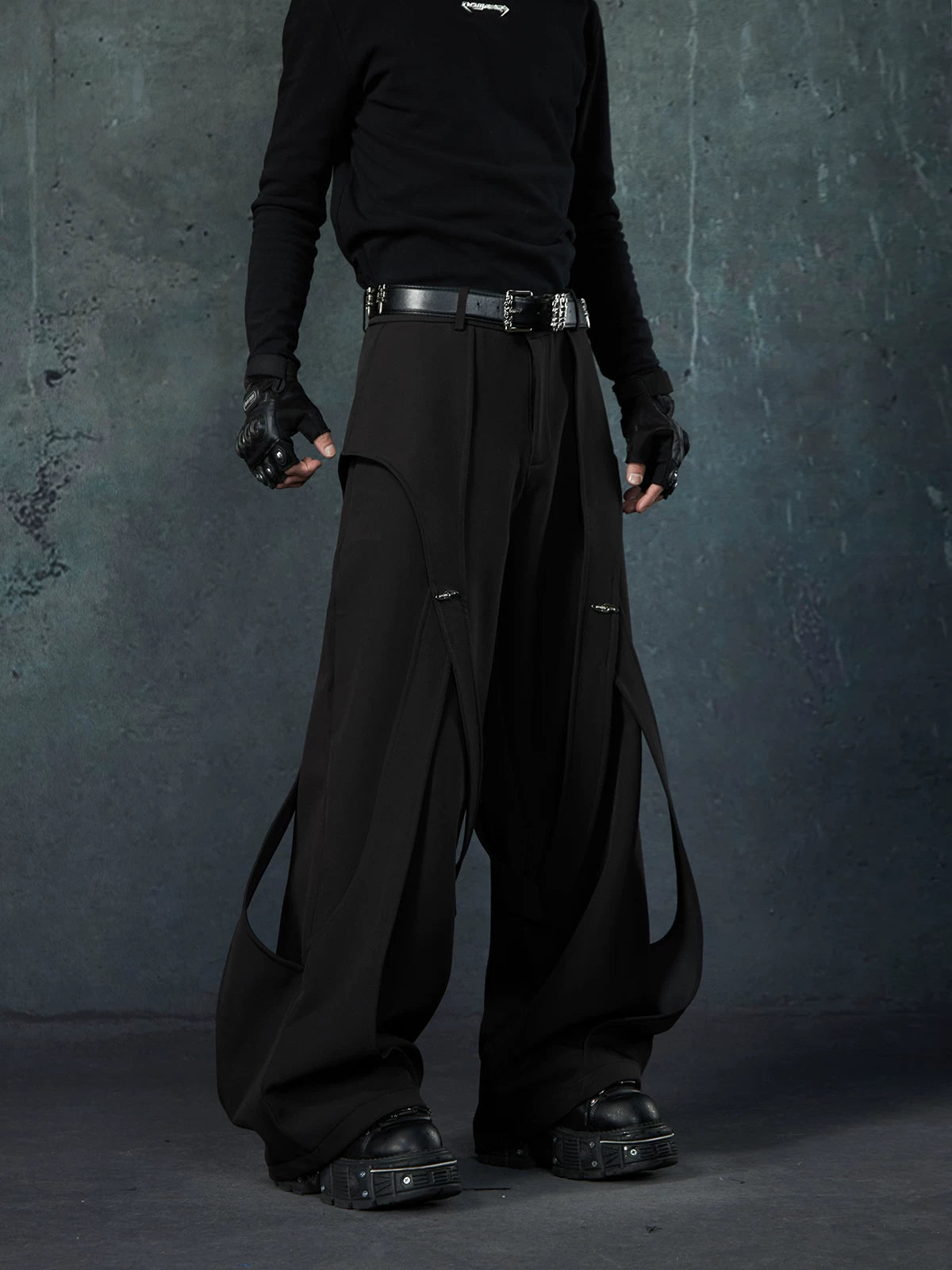 Midnight Eclipse Draped Flare Trousers