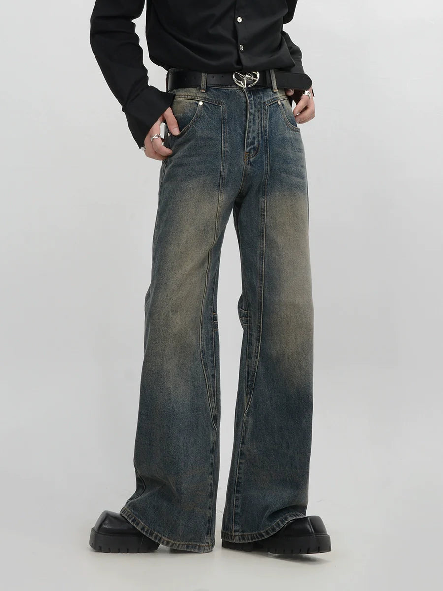 Washed Micro Flare Jeans
