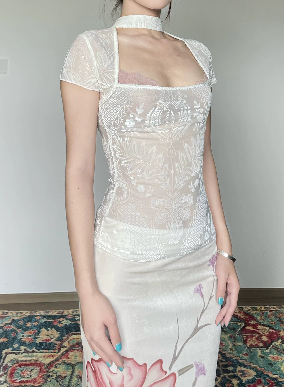 Lace Cheongsam Top