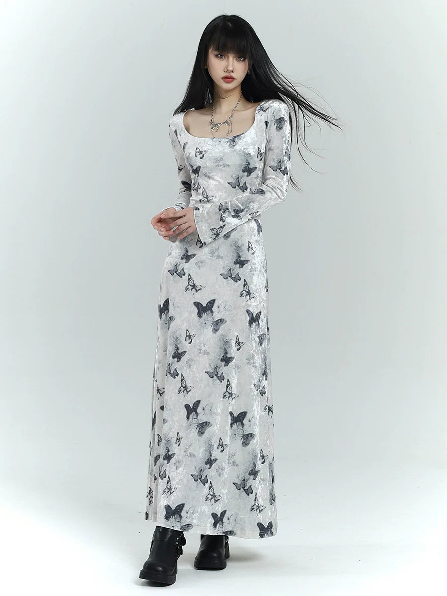 Vestido de Velvet Maxi de Butterfly