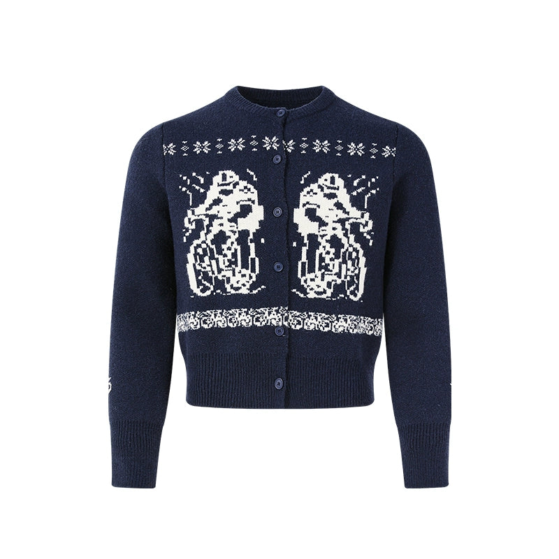 Arctic Fleece Animal Motif Button Cardigans and Sweaters