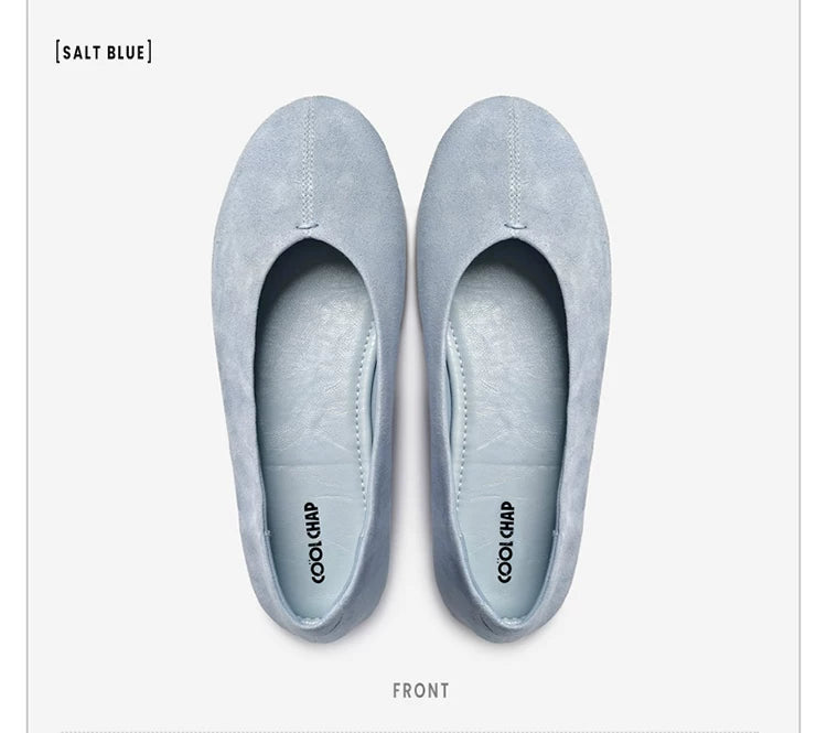 Minimal Suede Round Toe Ballet Flats