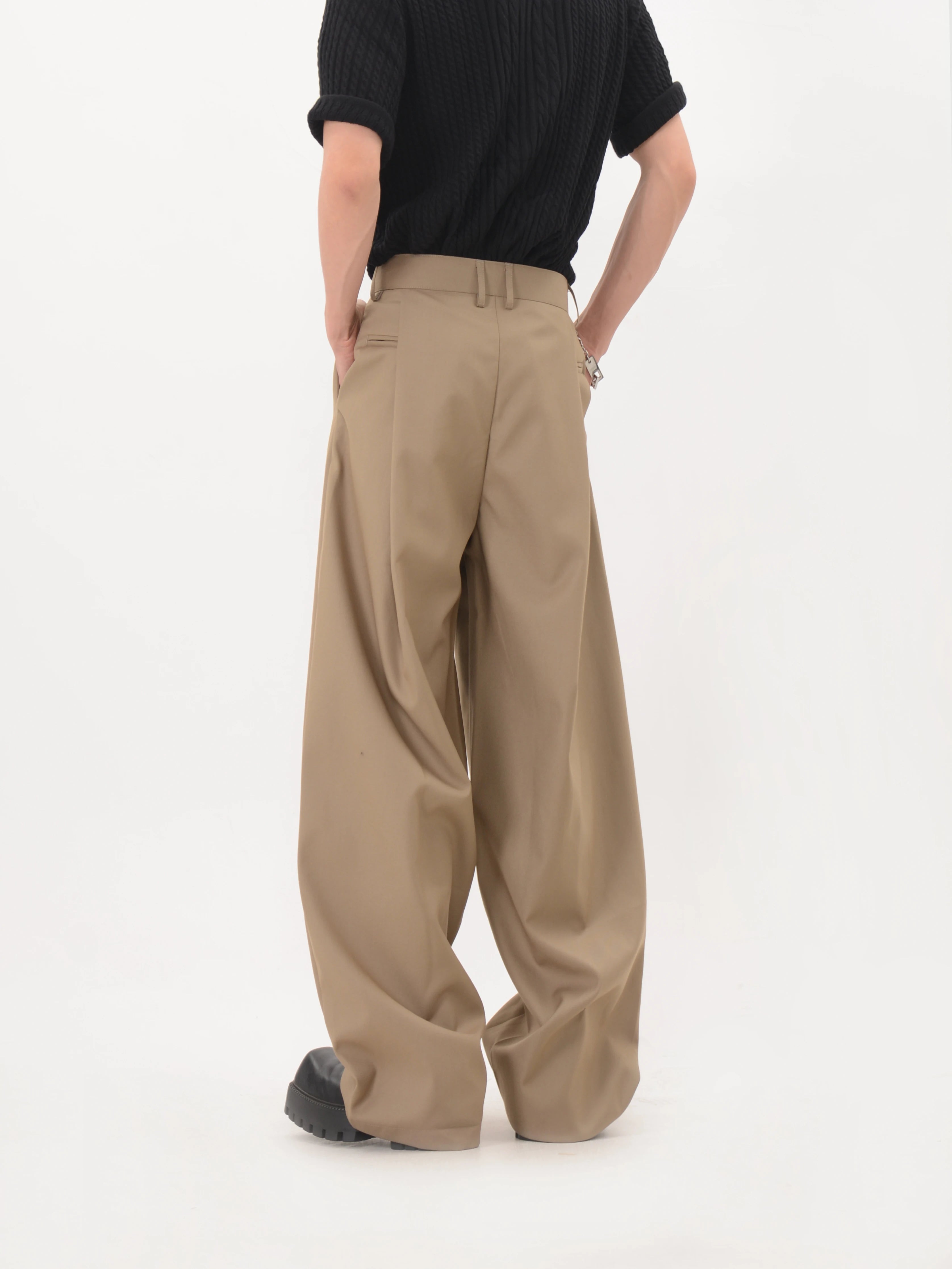 Flowy Drape Wide Trousers