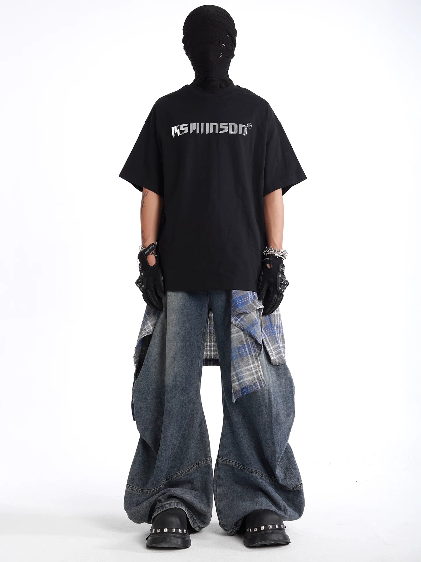 Plaid Drift Balloon Jeans