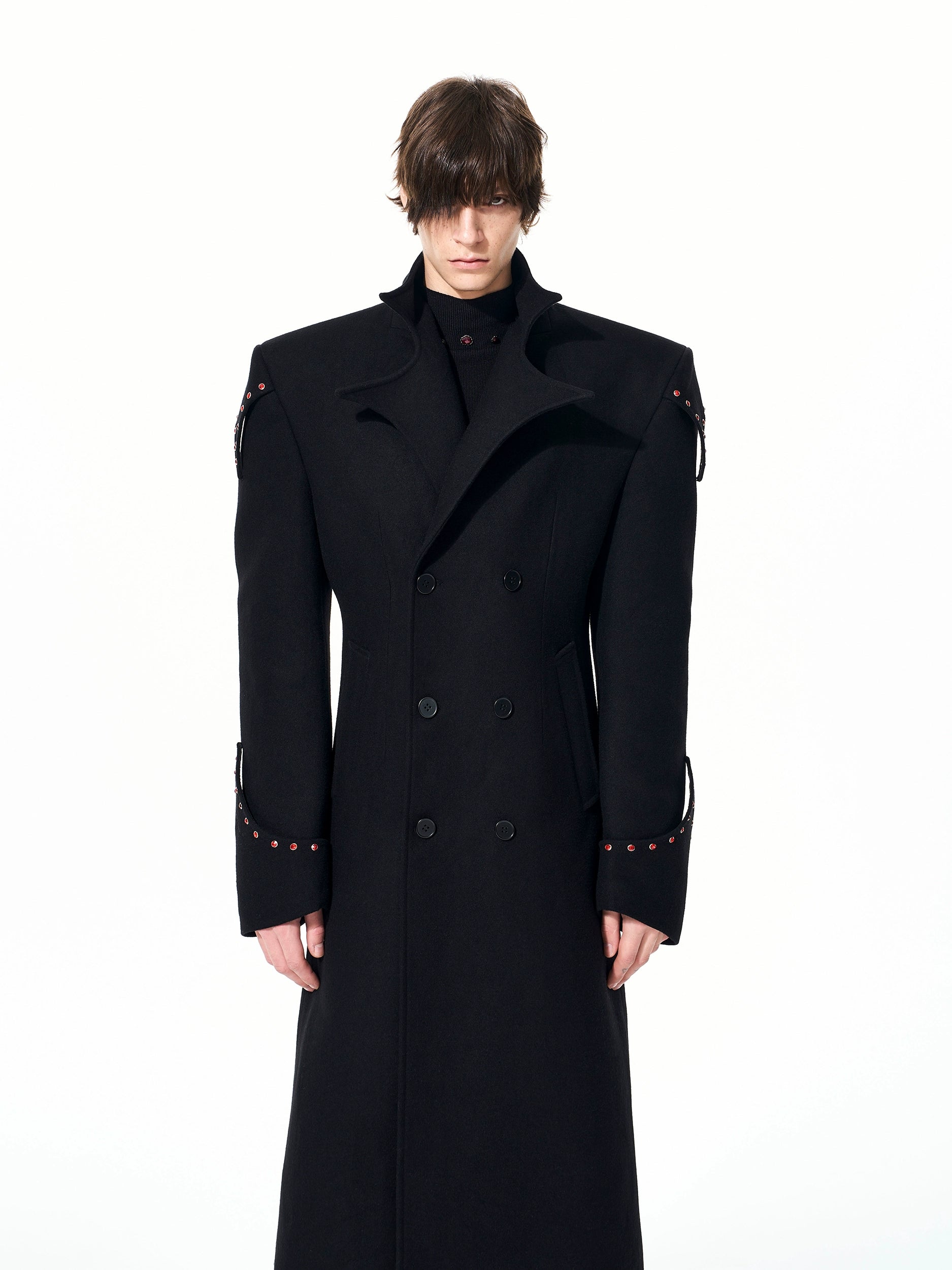 Obsidian Regent Studded Long Coat