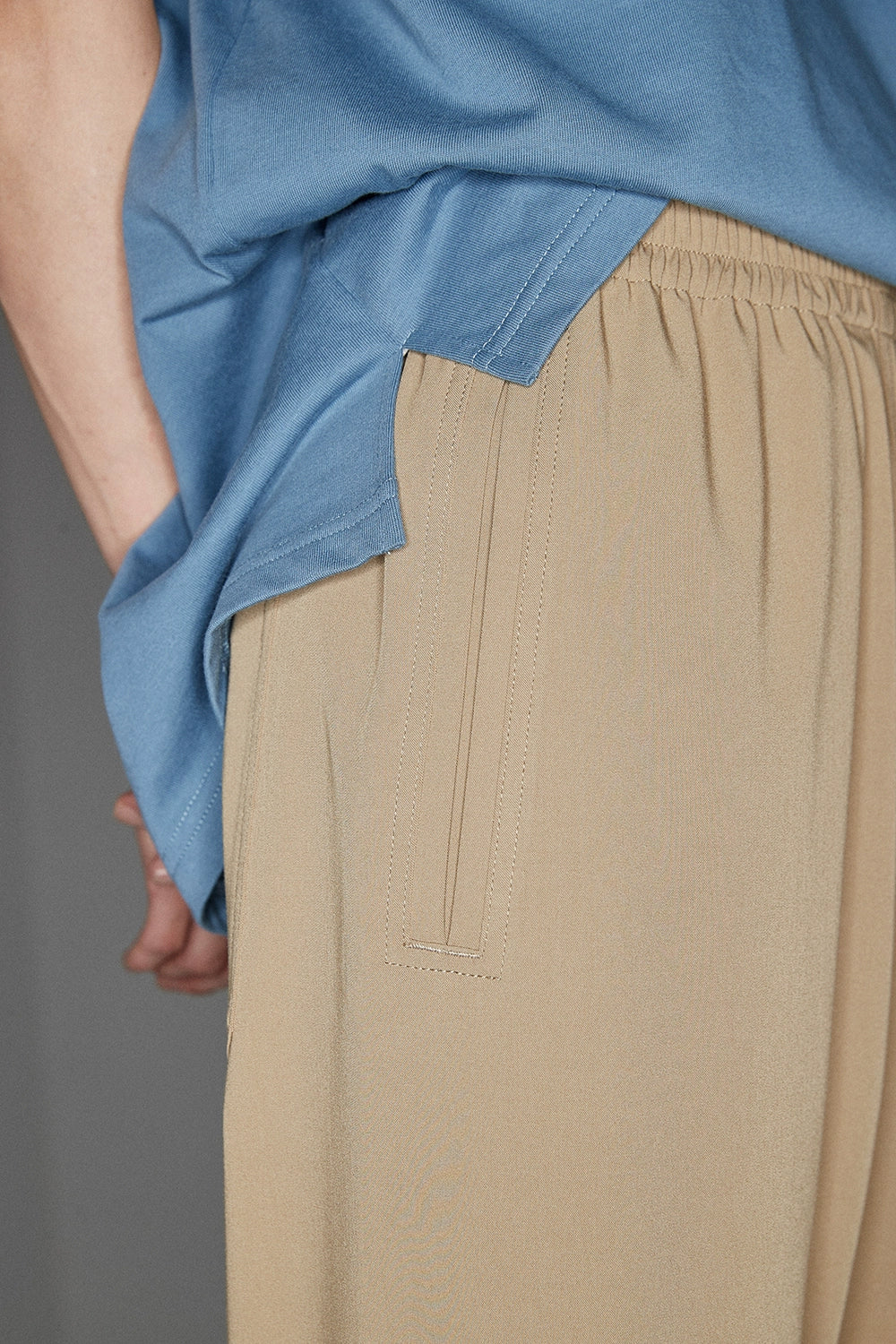 Pantalones de cintura elástica sin costura lateral