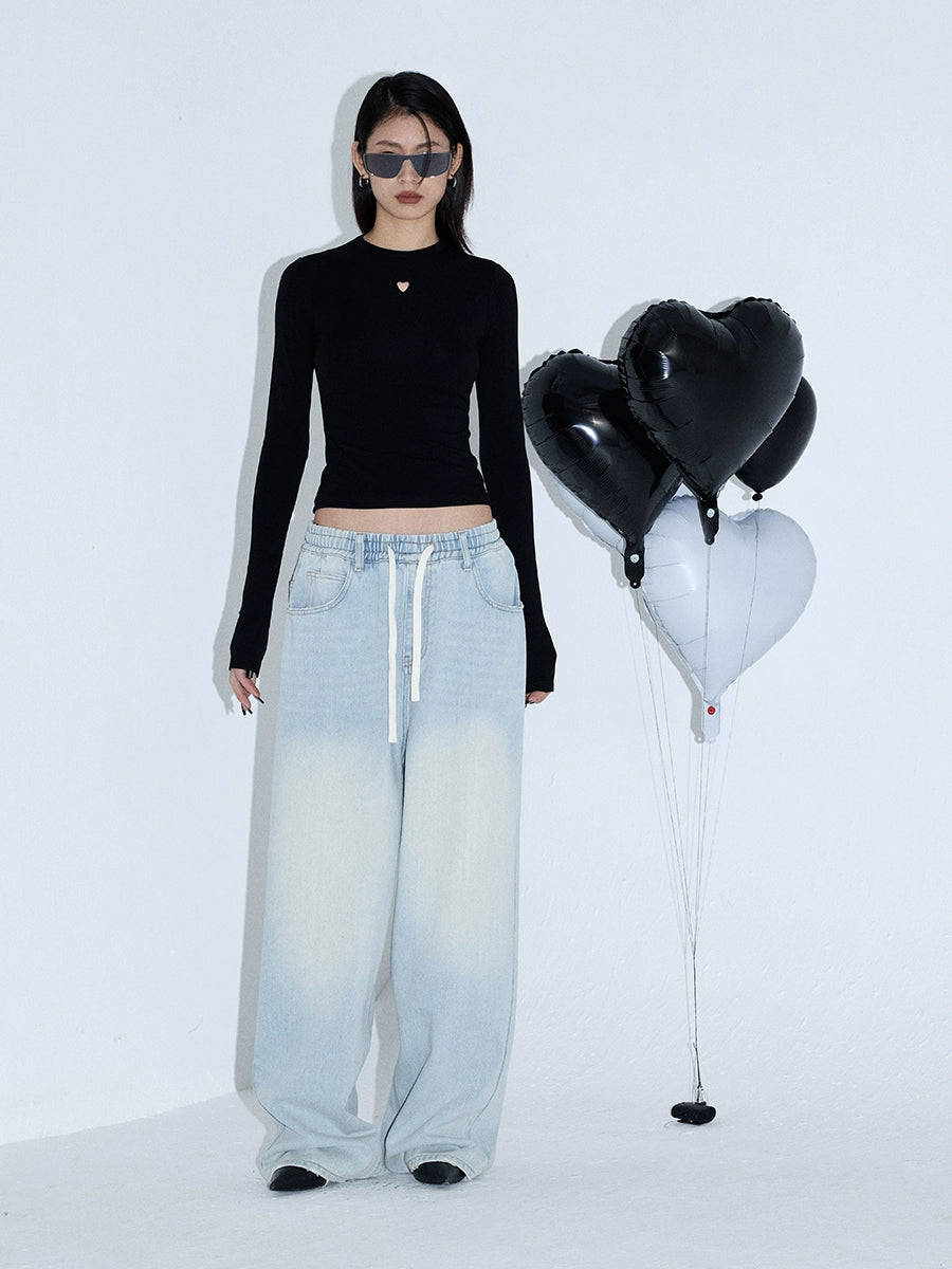 Heart-Stitch Slim Basic Tee