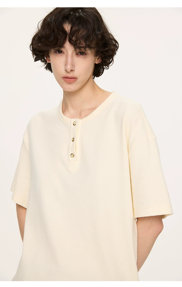 Basic Short Sleeve Henley Tee