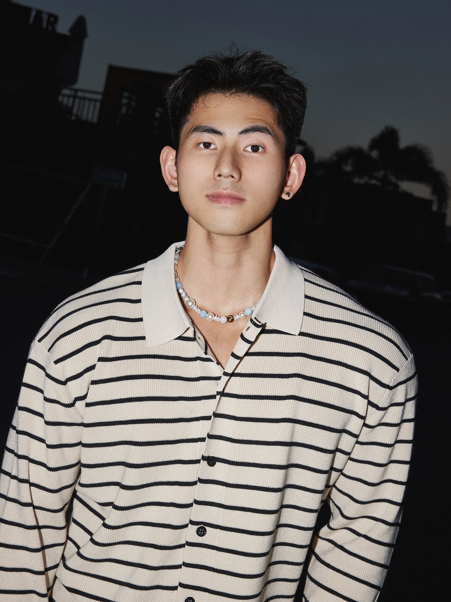 Moonlit Drift Striped Cardigan