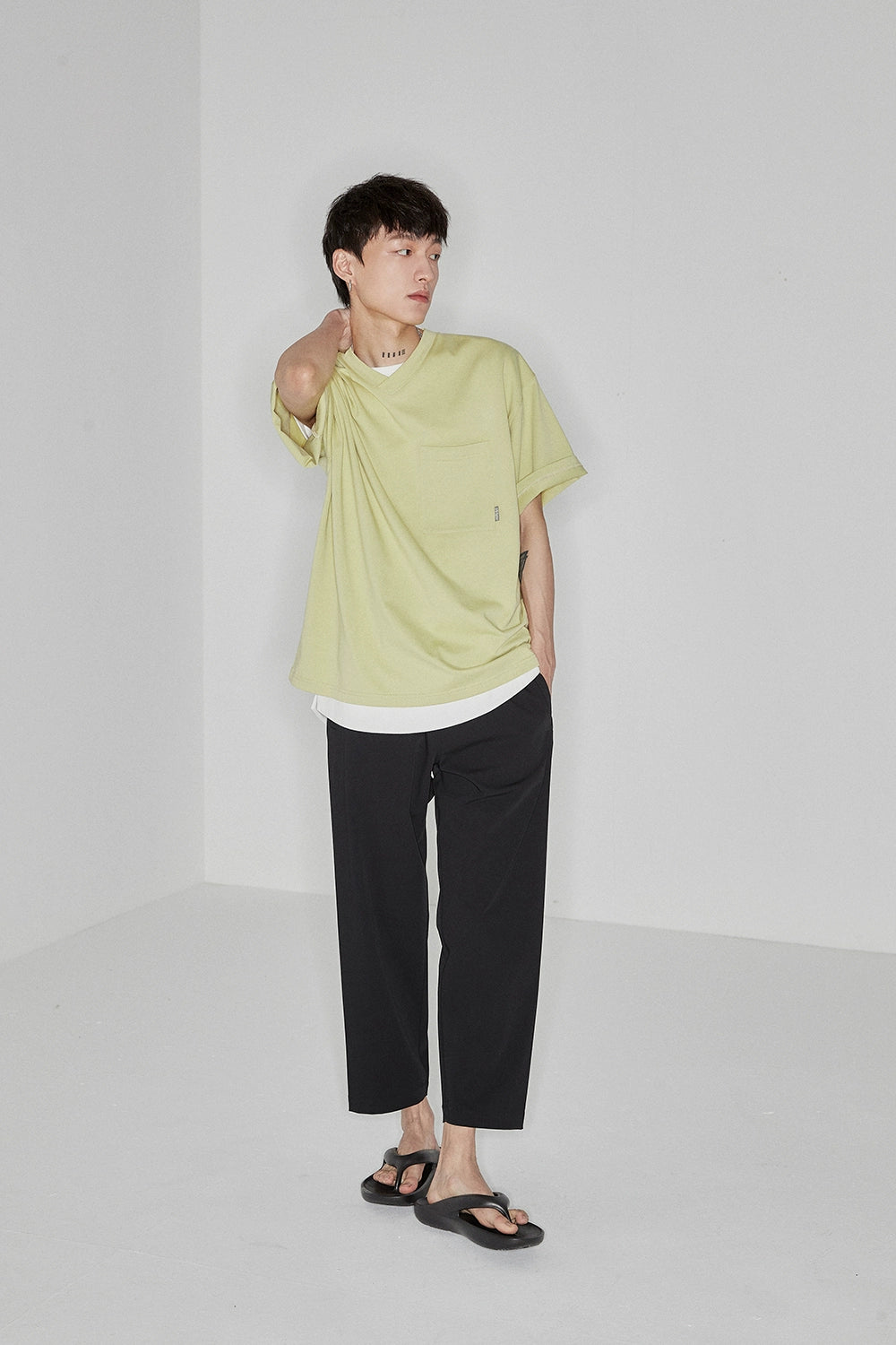 Pantalones de cintura elástica sin costura lateral