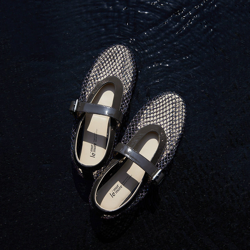 Mesh Mary Jane Ballet Flats
