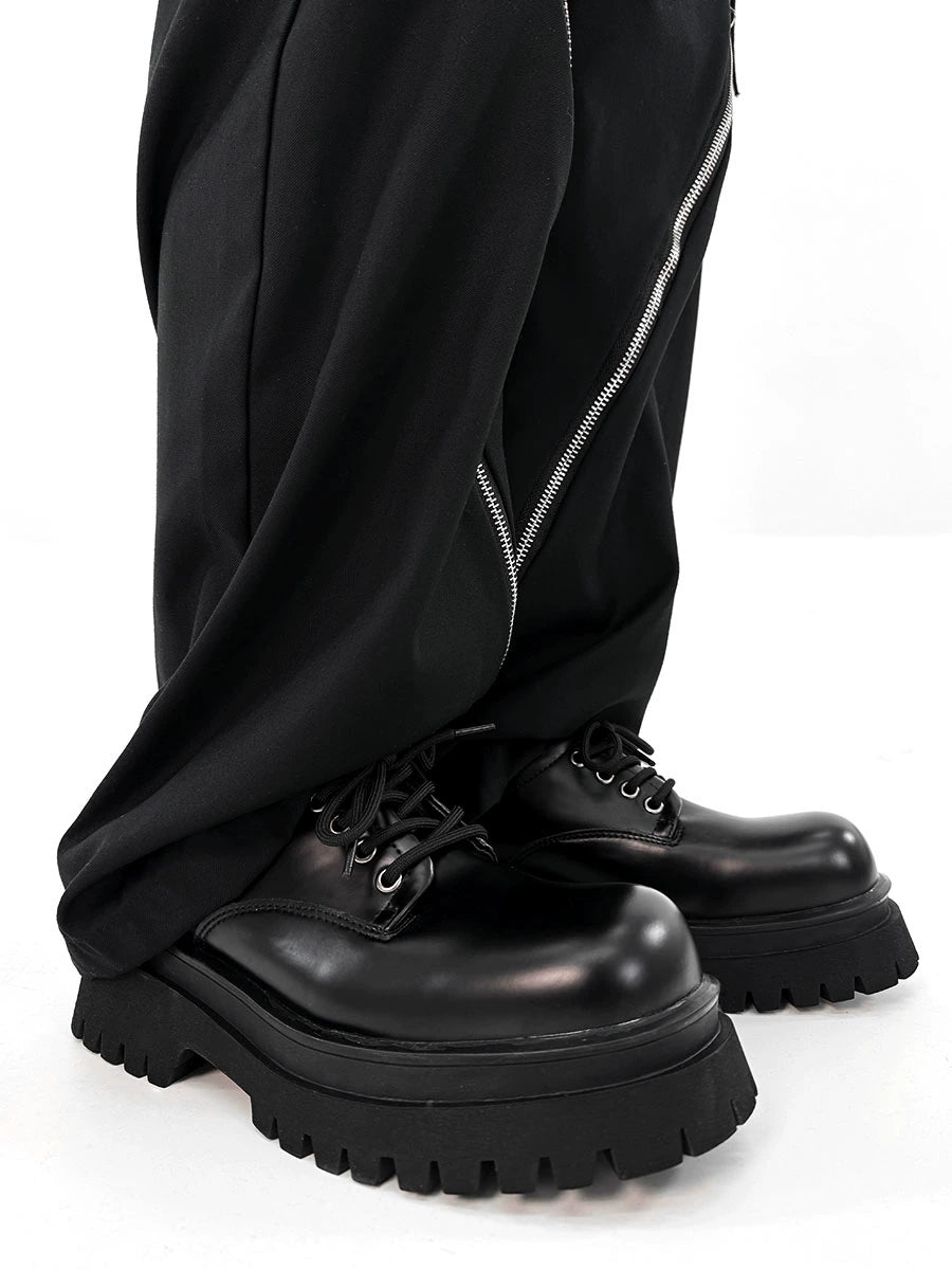 Chunky Black Robust Platform Derby Shoes