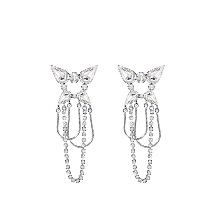 Rain Butterfly Chain Drop Earrings - Default Title