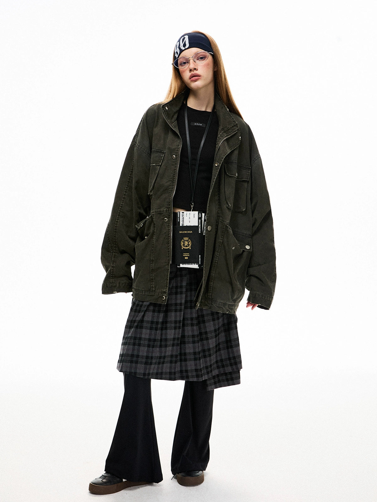 Oversized Olive Green Utility Jacket