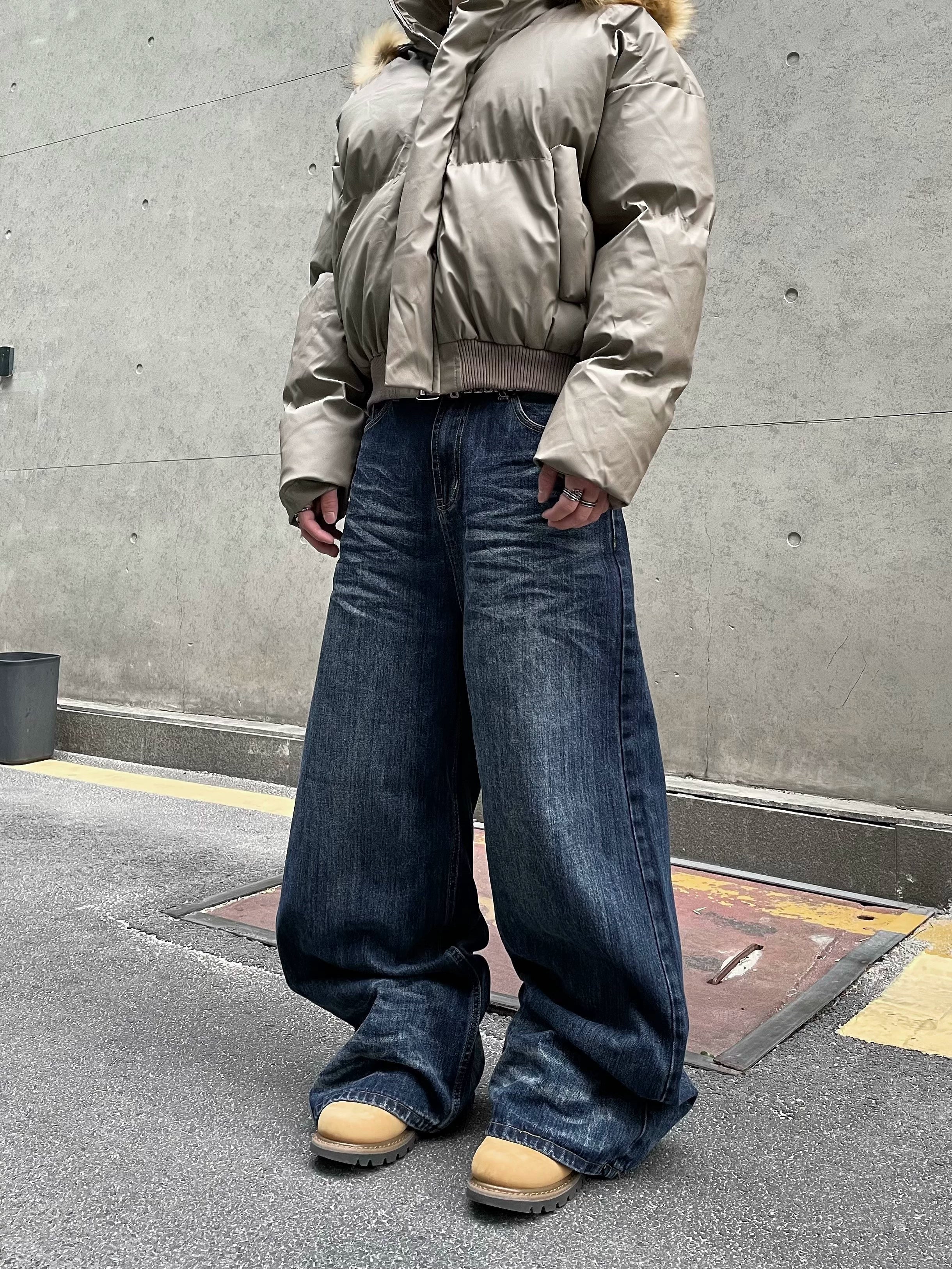 Indigo Rinse Wide Leg Jeans