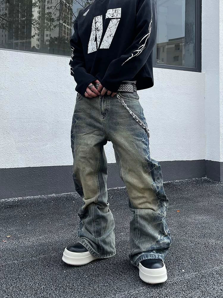 Retro Washed Stacked Jeans