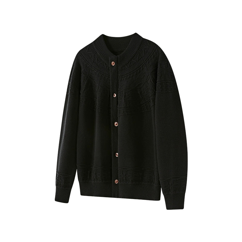 Jacquard Pattern Knit Cardigan