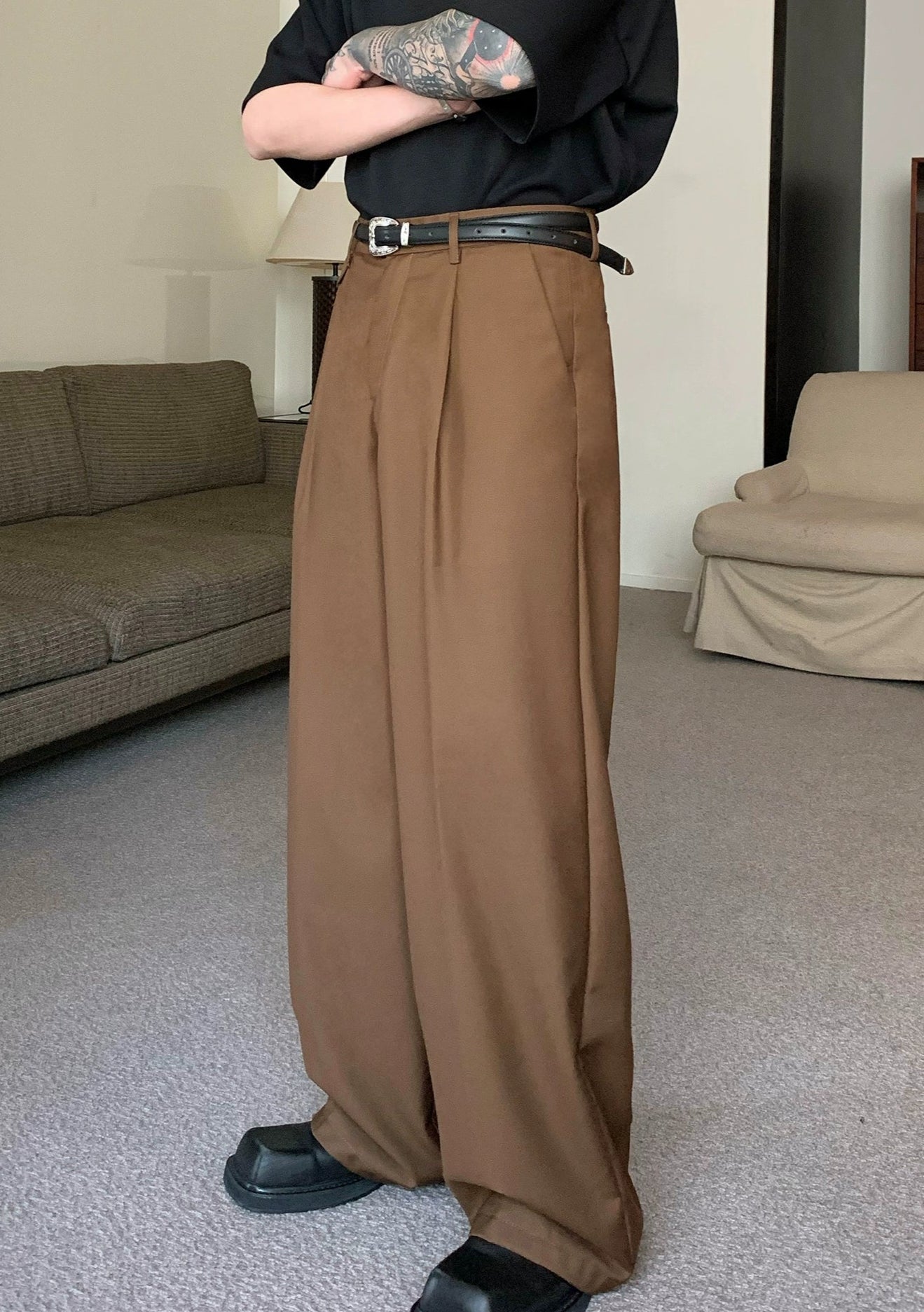 Wide-Leg Dress Pants