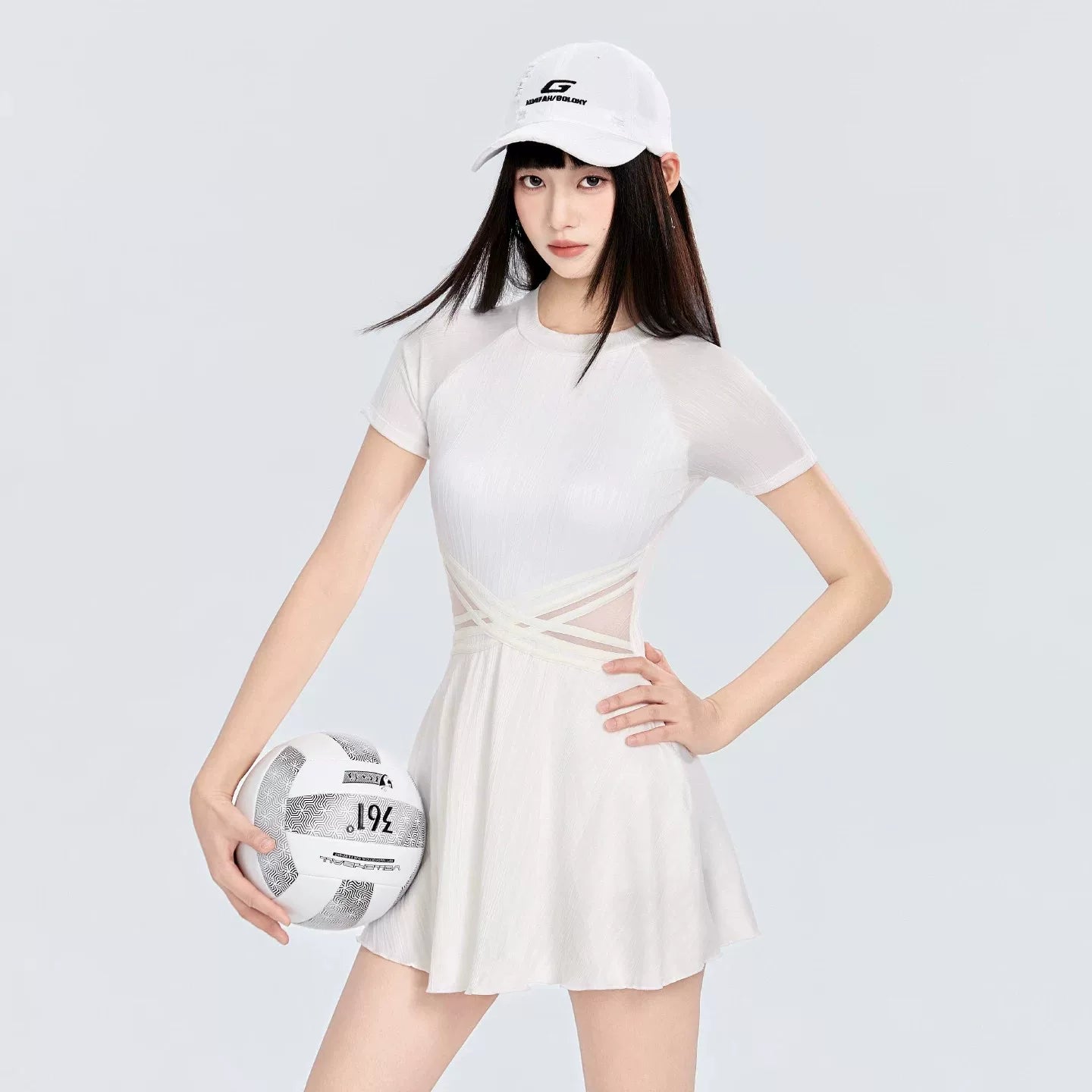 Court Bliss White Tennis Dress Romper