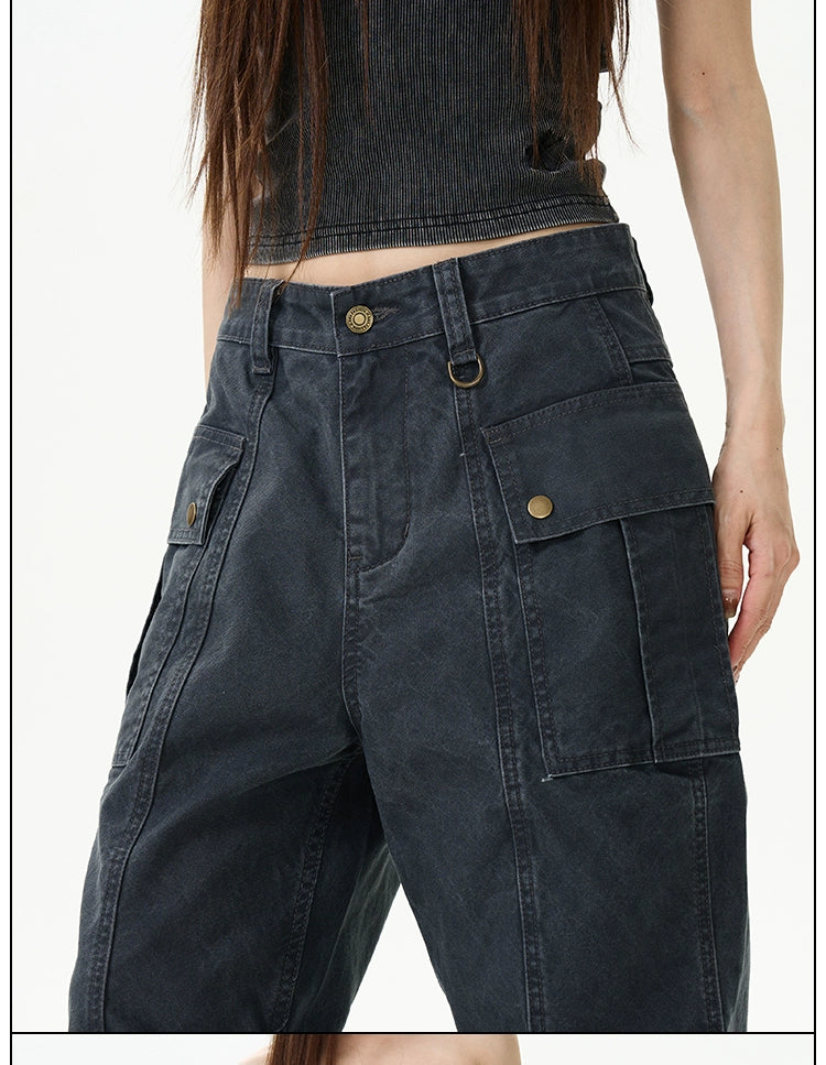 Vintage Panel Seam Wide Leg Cargo Pants