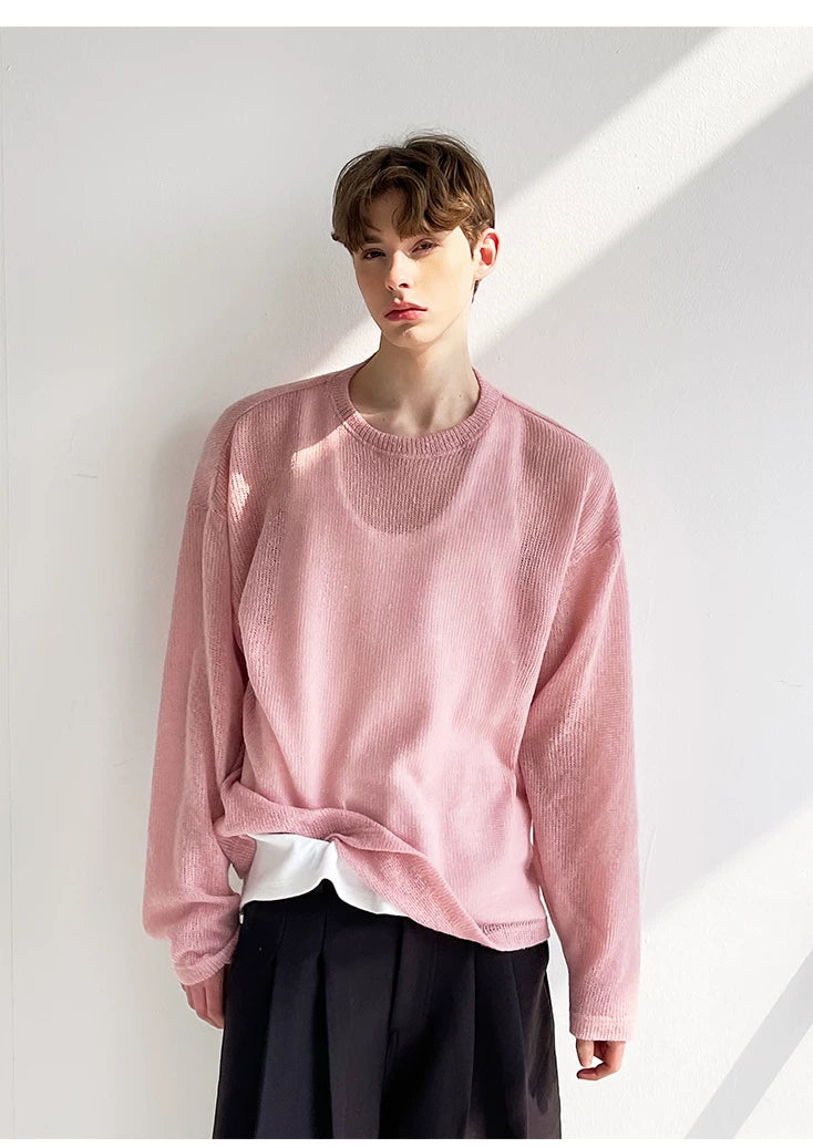 Blush Haze Sheer Knit Sweater