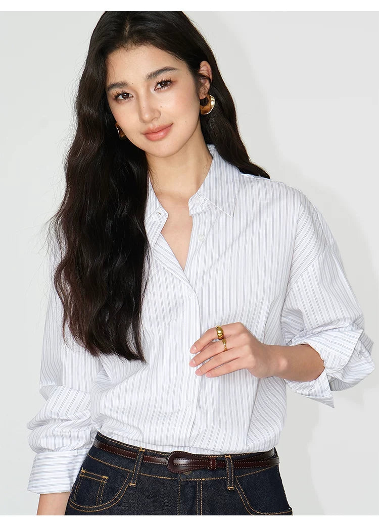 Relaxed Cotton Button Front Shirt