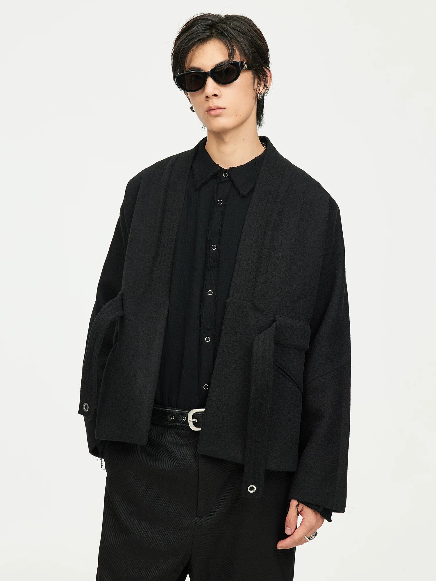 Open-Front Tie Hem Jacket