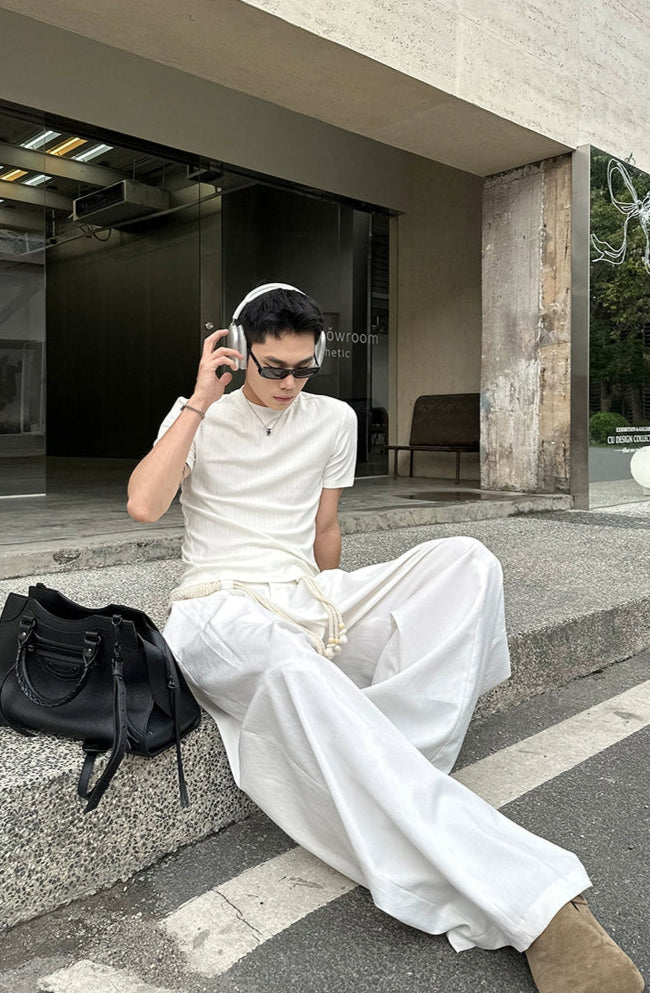 Tassel Rope Wide Leg Pants
