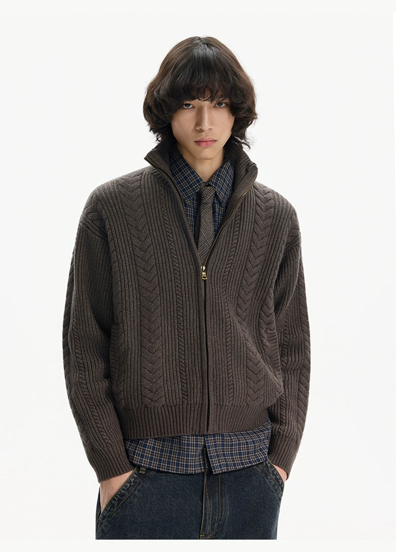 Heritage Weave Zip Cardigan