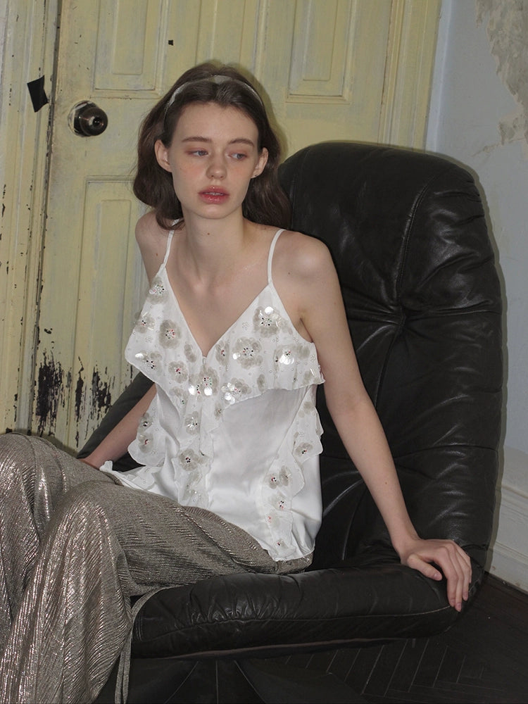 Sequin Embellished Sheer Overlay Dress
