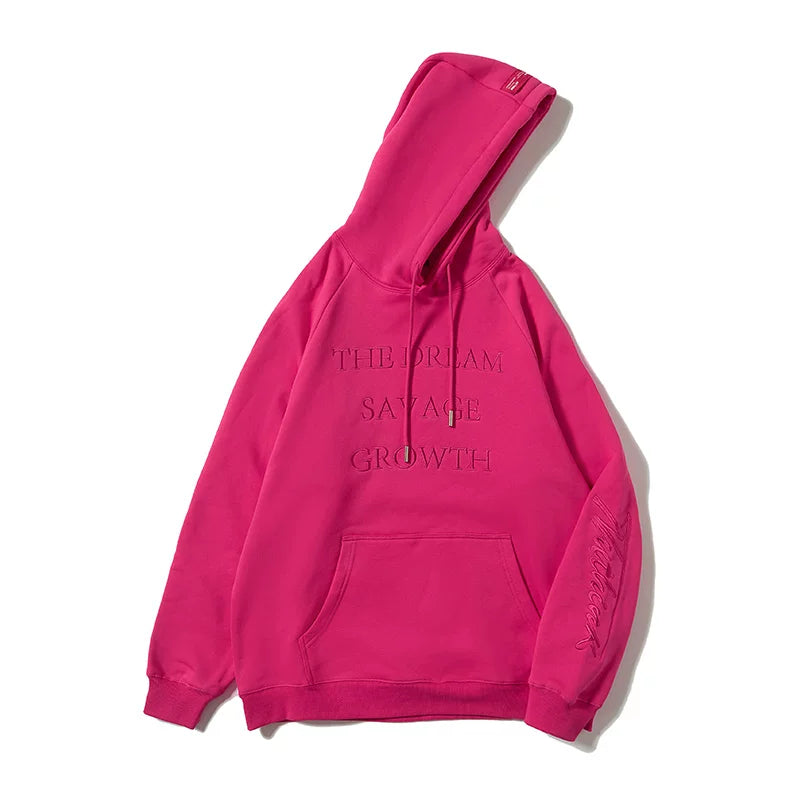 Embossed Lettering Oversized Pullover Hoodie