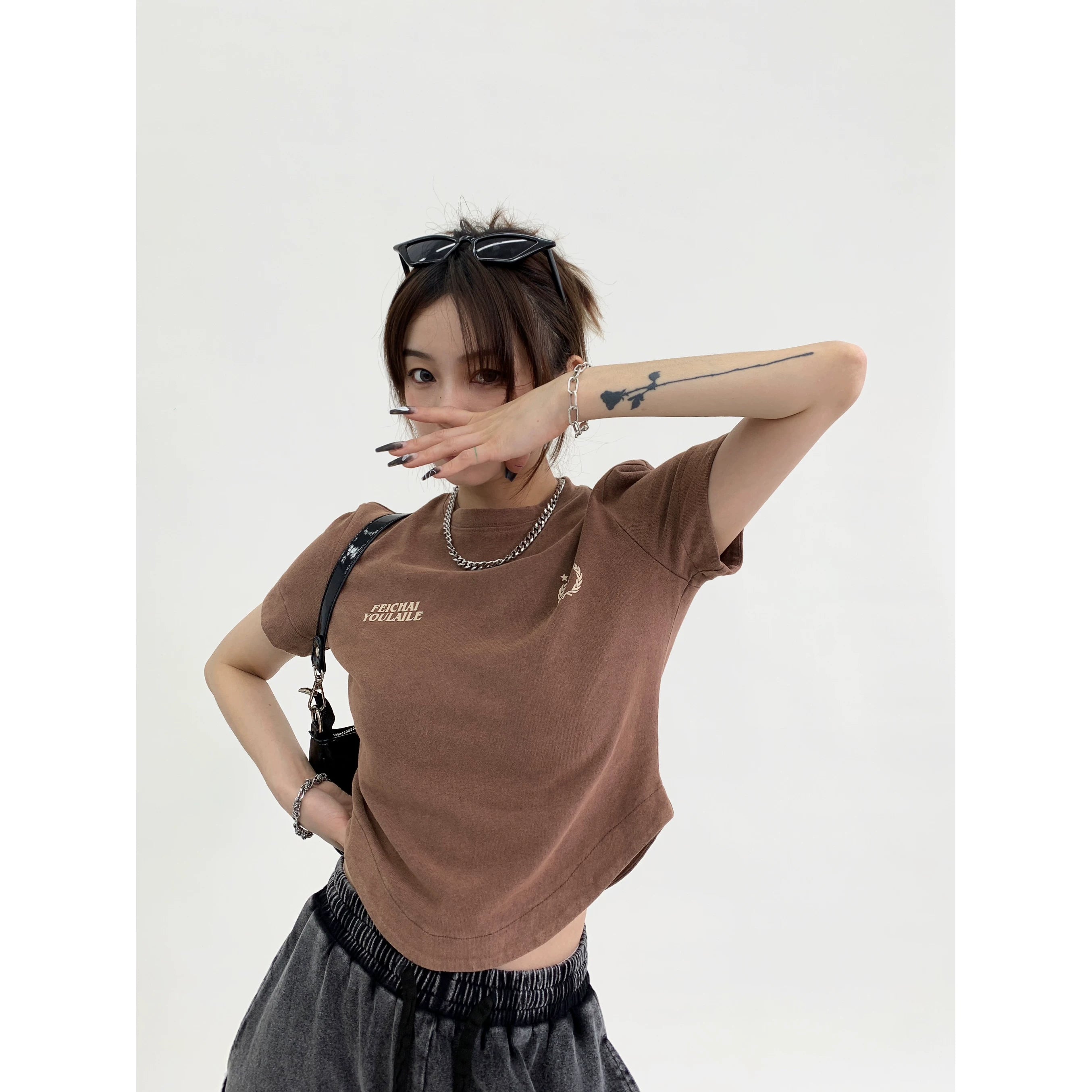 Neon Rebel Fleece Crop Tee