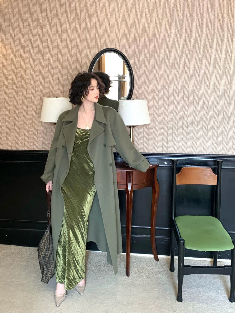 Sheep Wool Long Trench Coat