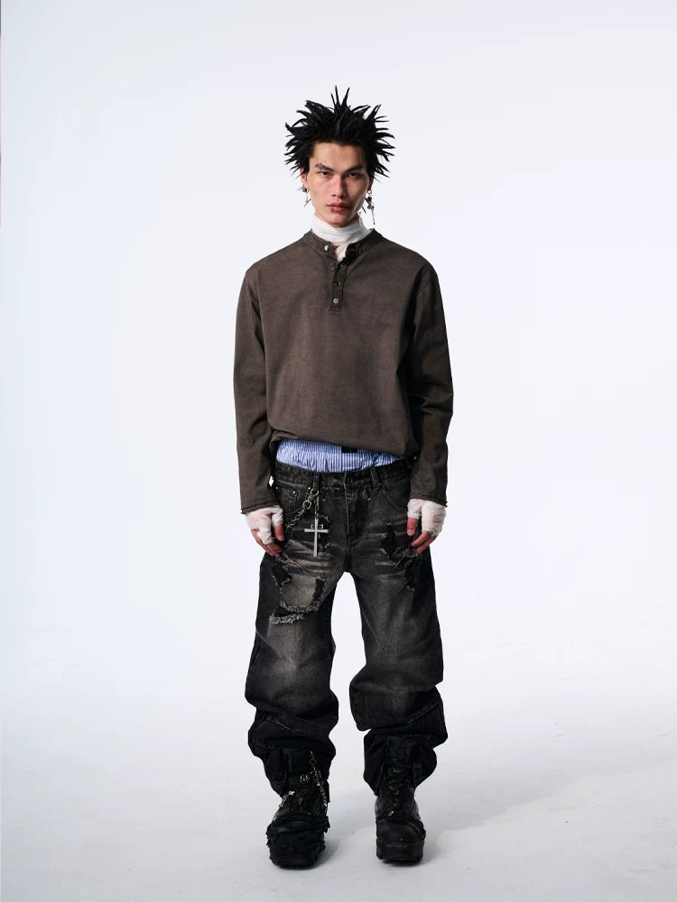 Ashen Relic Henley Long Sleeve Shirt