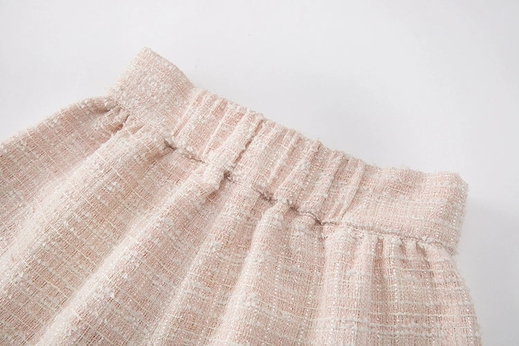 Tweed Short-Sleeve Blouse and Short Setup
