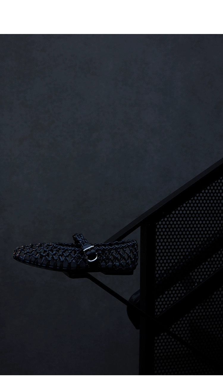 Vintage Lattice Strap Flats