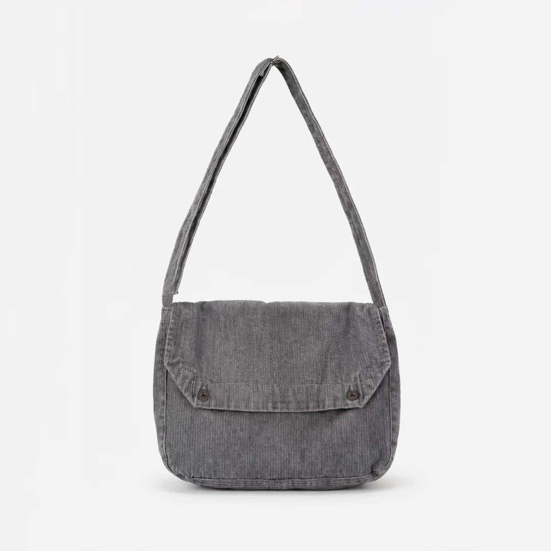 Gray Washed Messenger Bag